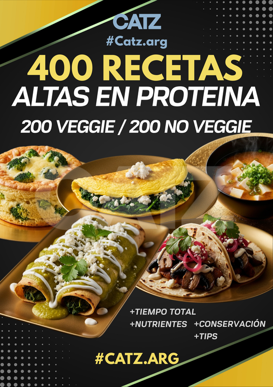 Ebook CATZ: 400 Recetas Altas en Proteína
